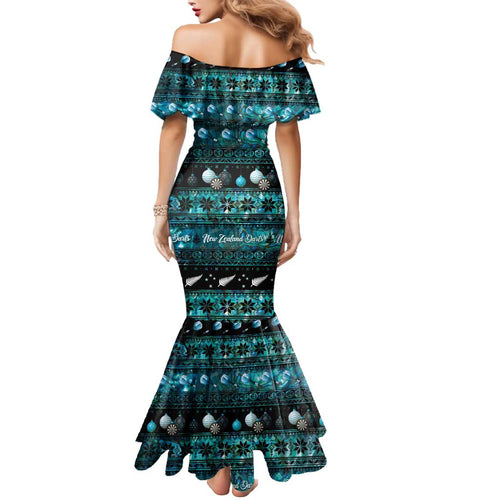 New Zealand Darts Christmas Mermaid Dress Merry Xmas Aotearoa Maori Paua Shell - Aussie Hoodie