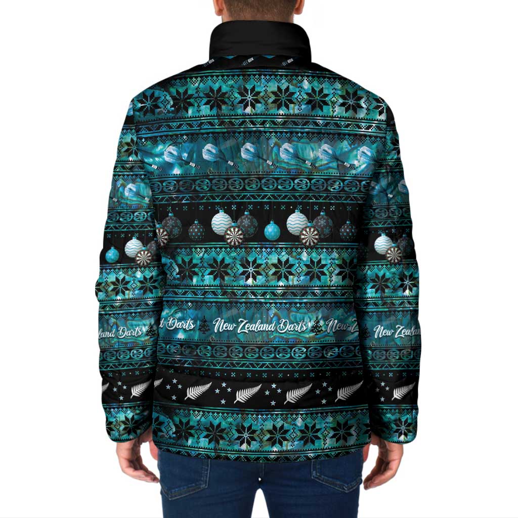 New Zealand Darts Christmas Padded Jacket Merry Xmas Aotearoa Maori Paua Shell - Aussie Hoodie
