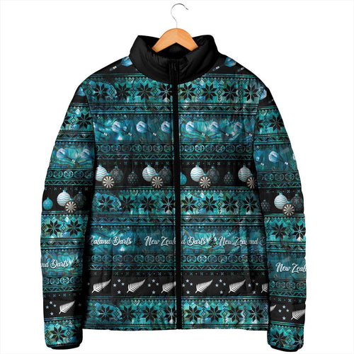 New Zealand Darts Christmas Padded Jacket Merry Xmas Aotearoa Maori Paua Shell - Aussie Hoodie