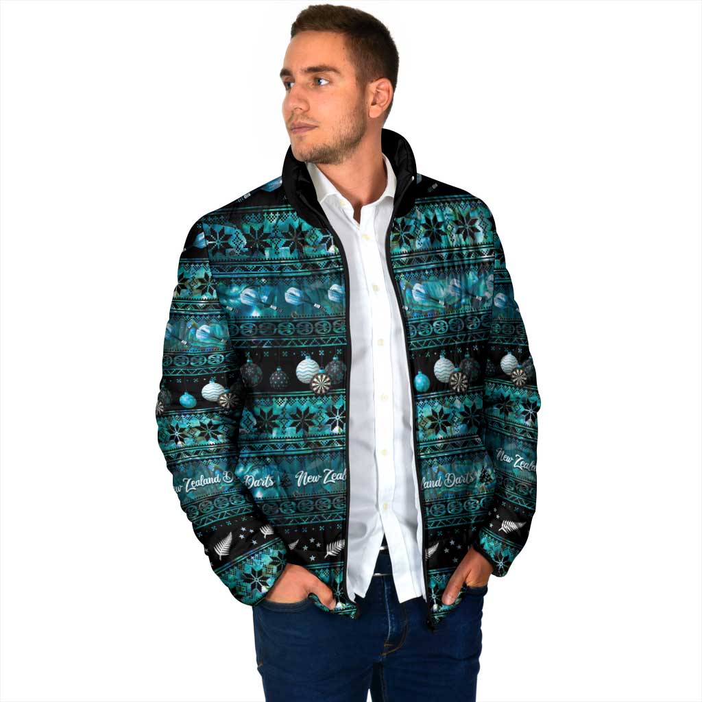 New Zealand Darts Christmas Padded Jacket Merry Xmas Aotearoa Maori Paua Shell - Aussie Hoodie