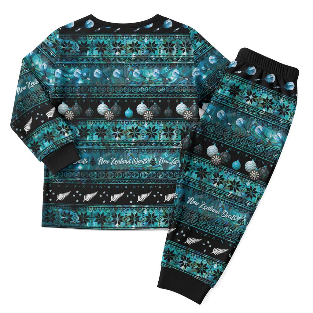 New Zealand Darts Christmas Pajama Set Merry Xmas Aotearoa Maori Paua Shell - Aussie Hoodie