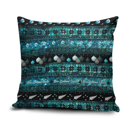 New Zealand Darts Christmas Pillow Cover Merry Xmas Aotearoa Maori Paua Shell - Aussie Hoodie