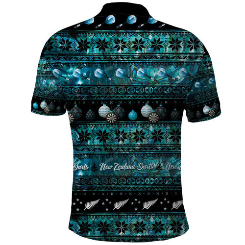 New Zealand Darts Christmas Polo Shirt Merry Xmas Aotearoa Maori Paua Shell - Aussie Hoodie
