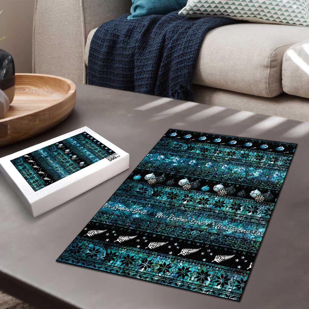 New Zealand Darts Christmas Puzzle Merry Xmas Aotearoa Maori Paua Shell - Aussie Hoodie