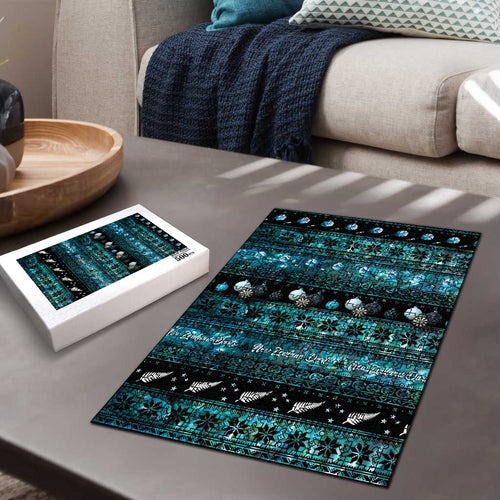 New Zealand Darts Christmas Puzzle Merry Xmas Aotearoa Maori Paua Shell - Aussie Hoodie