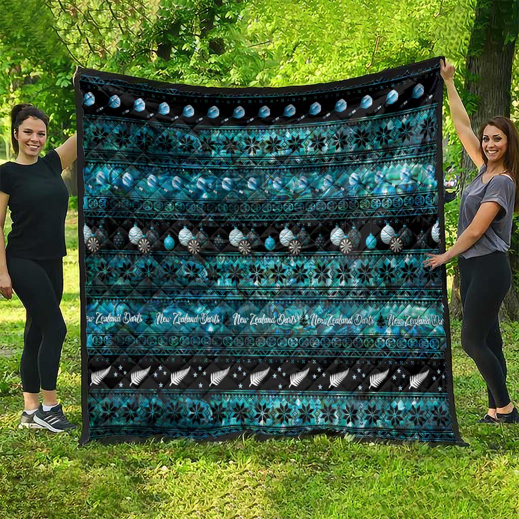 New Zealand Darts Christmas Quilt Merry Xmas Aotearoa Maori Paua Shell - Aussie Hoodie