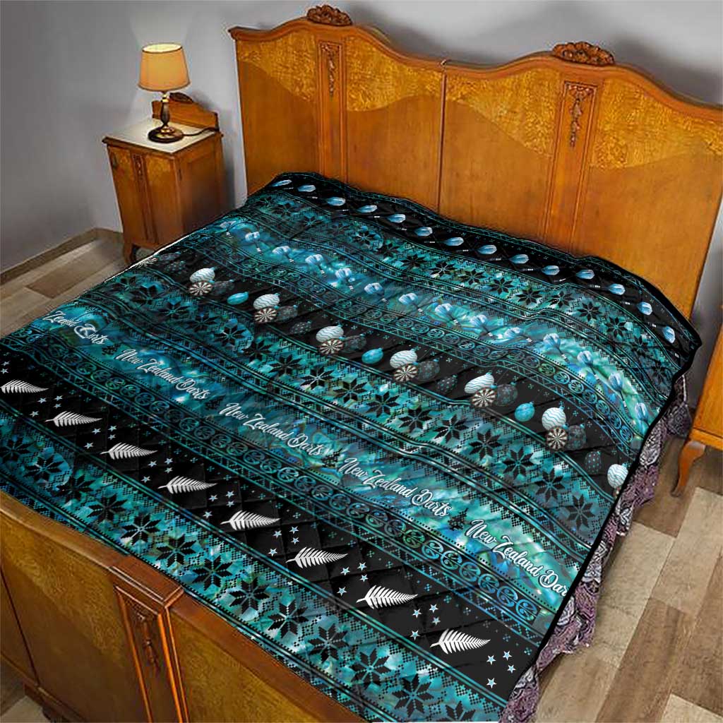 New Zealand Darts Christmas Quilt Merry Xmas Aotearoa Maori Paua Shell - Aussie Hoodie