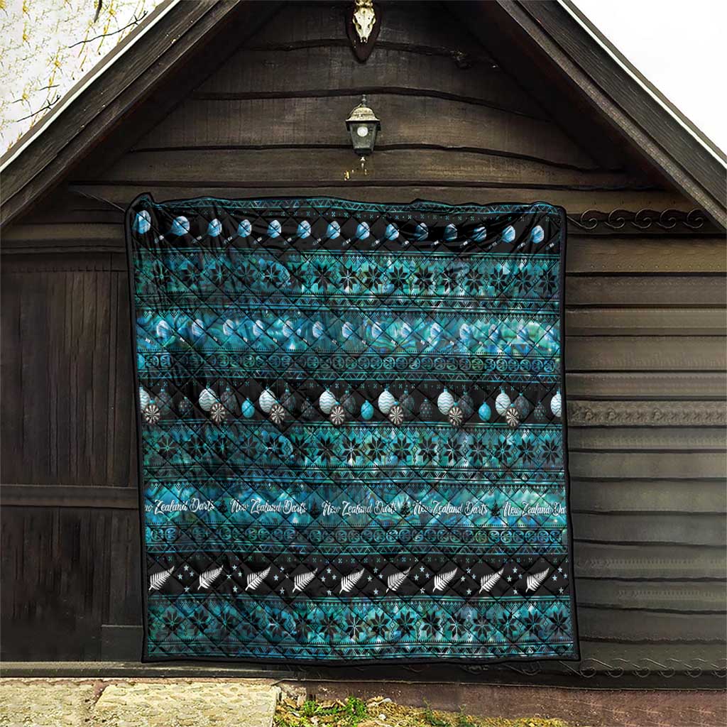 New Zealand Darts Christmas Quilt Merry Xmas Aotearoa Maori Paua Shell - Aussie Hoodie