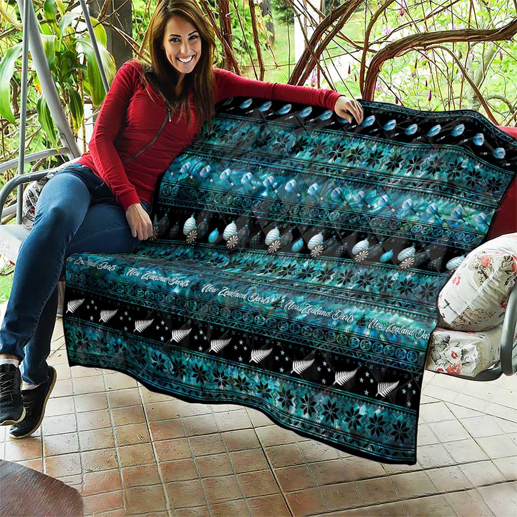 New Zealand Darts Christmas Quilt Merry Xmas Aotearoa Maori Paua Shell - Aussie Hoodie