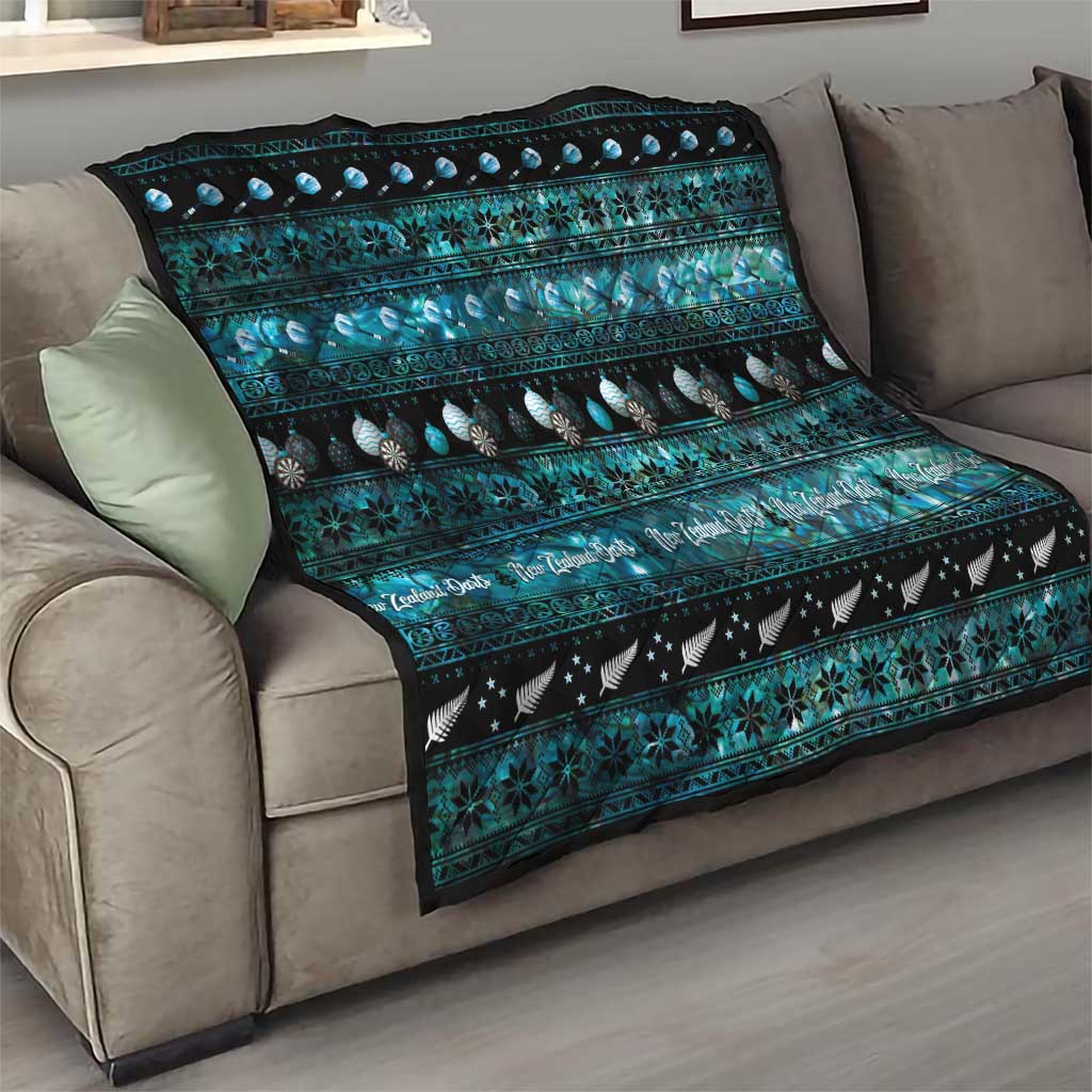 New Zealand Darts Christmas Quilt Merry Xmas Aotearoa Maori Paua Shell - Aussie Hoodie