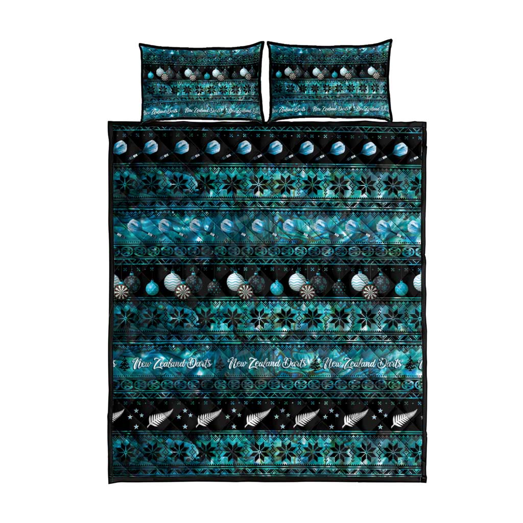 New Zealand Darts Christmas Quilt Bed Set Merry Xmas Aotearoa Maori Paua Shell - Aussie Hoodie