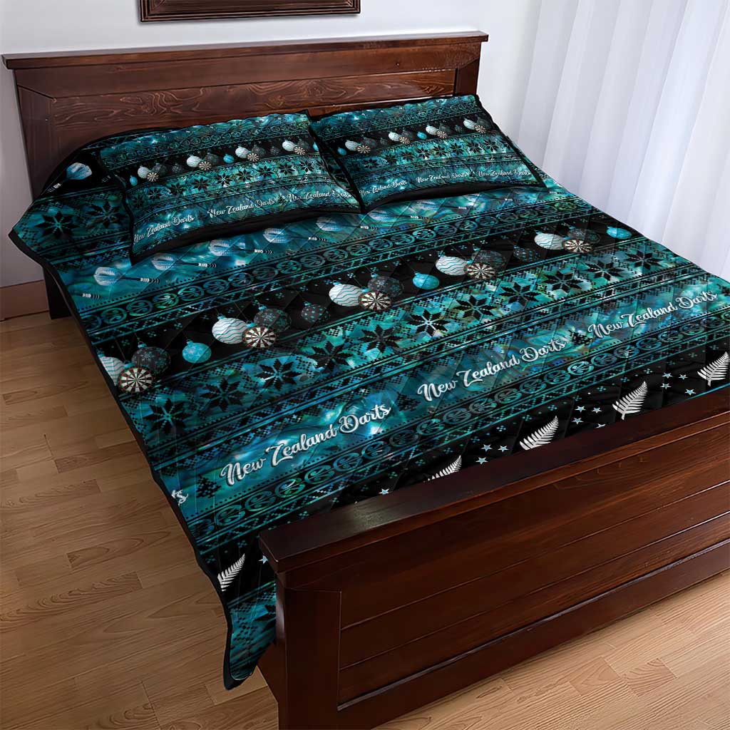 New Zealand Darts Christmas Quilt Bed Set Merry Xmas Aotearoa Maori Paua Shell - Aussie Hoodie