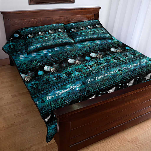 New Zealand Darts Christmas Quilt Bed Set Merry Xmas Aotearoa Maori Paua Shell - Aussie Hoodie