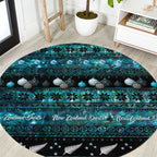 New Zealand Darts Christmas Round Carpet Merry Xmas Aotearoa Maori Paua Shell - Aussie Hoodie