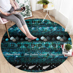 New Zealand Darts Christmas Round Carpet Merry Xmas Aotearoa Maori Paua Shell - Aussie Hoodie