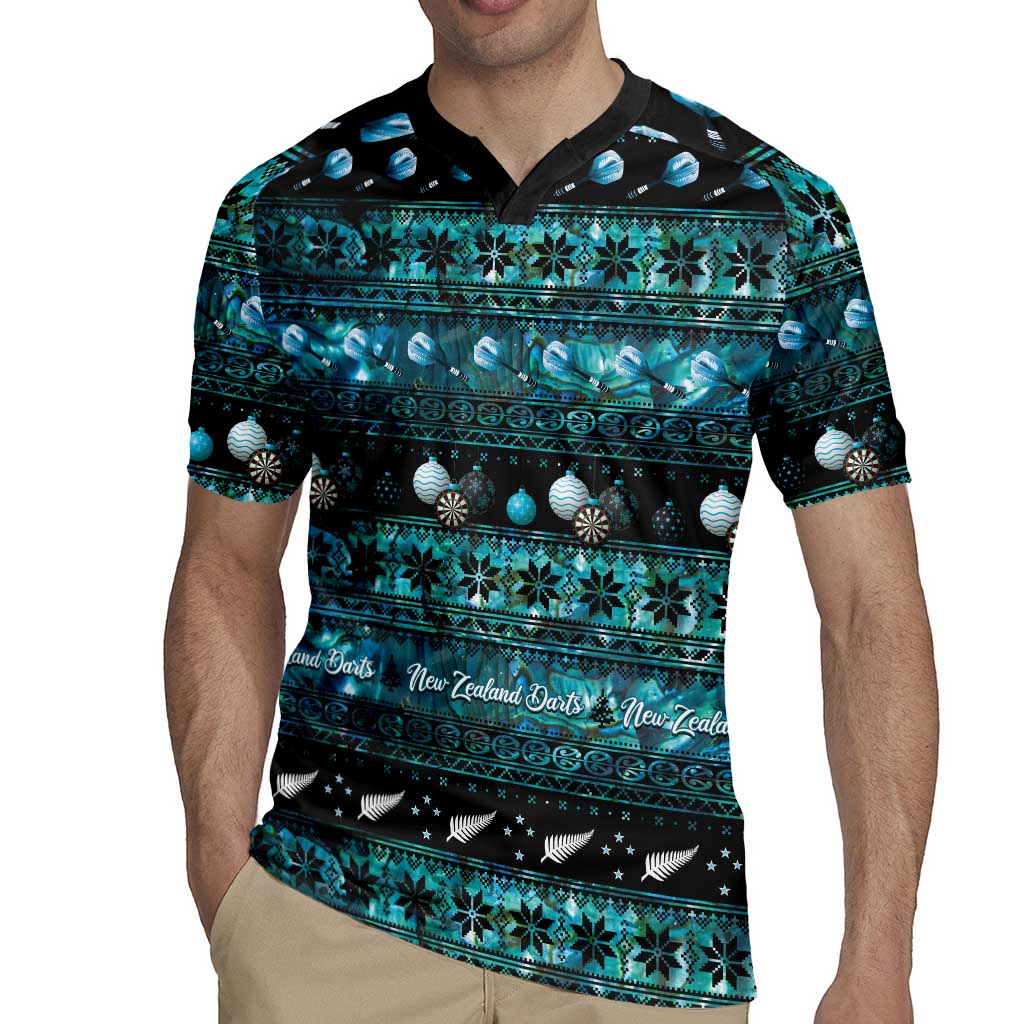 New Zealand Darts Christmas Rugby Jersey Merry Xmas Aotearoa Maori Paua Shell - Aussie Hoodie