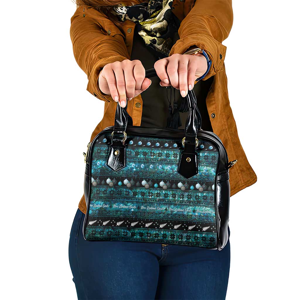 New Zealand Darts Christmas Shoulder Handbag Merry Xmas Aotearoa Maori Paua Shell - Aussie Hoodie