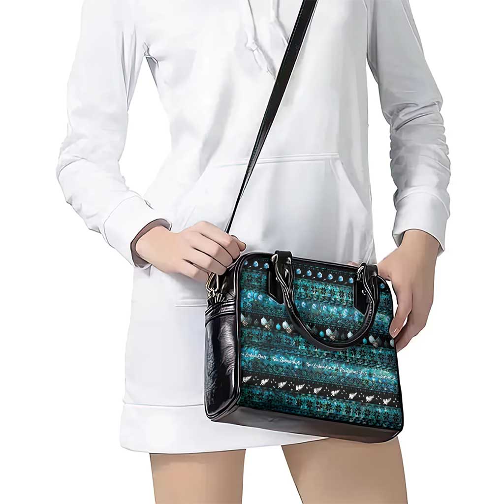 New Zealand Darts Christmas Shoulder Handbag Merry Xmas Aotearoa Maori Paua Shell - Aussie Hoodie