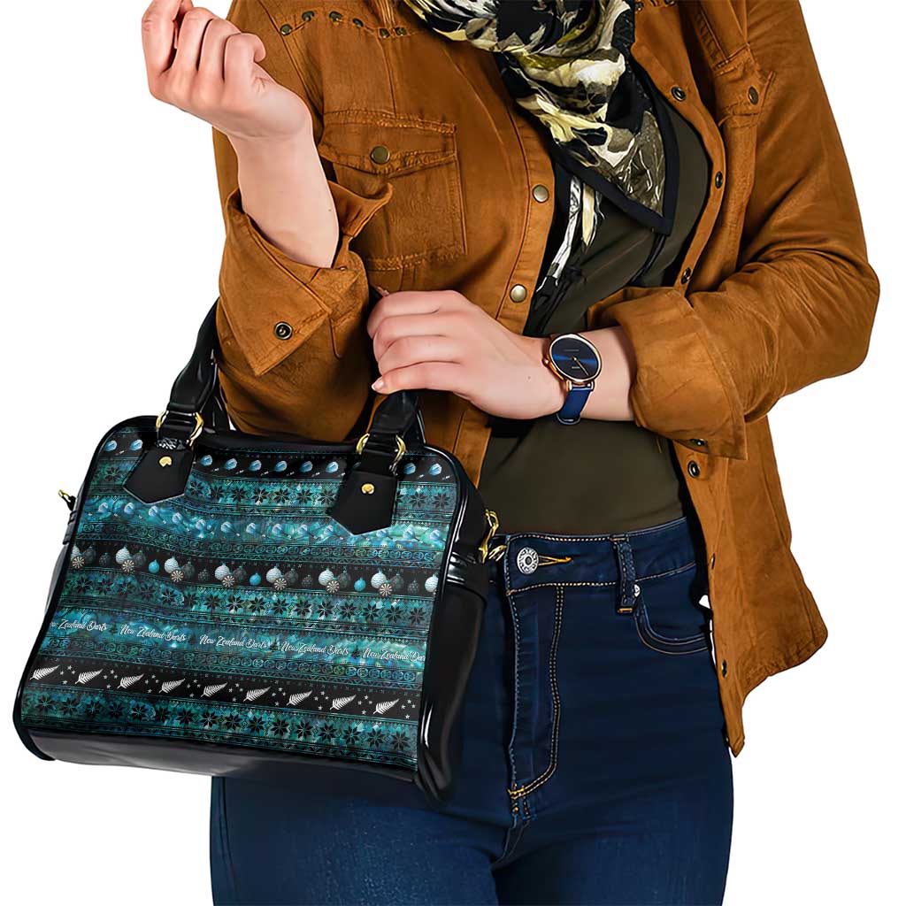 New Zealand Darts Christmas Shoulder Handbag Merry Xmas Aotearoa Maori Paua Shell - Aussie Hoodie