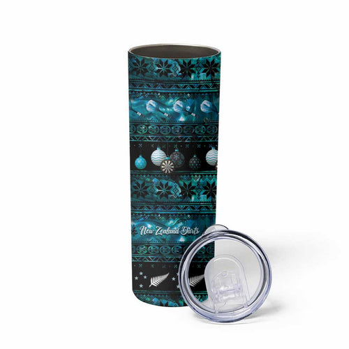 New Zealand Darts Christmas Skinny Tumbler Merry Xmas Aotearoa Maori Paua Shell - Aussie Hoodie