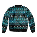 New Zealand Darts Christmas Sleeve Zip Bomber Jacket Merry Xmas Aotearoa Maori Paua Shell - Aussie Hoodie