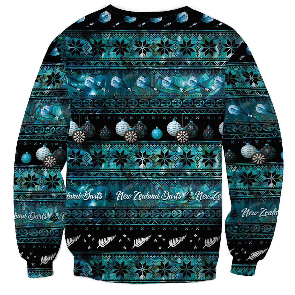 New Zealand Darts Christmas Sweatshirt Merry Xmas Aotearoa Maori Paua Shell - Aussie Hoodie