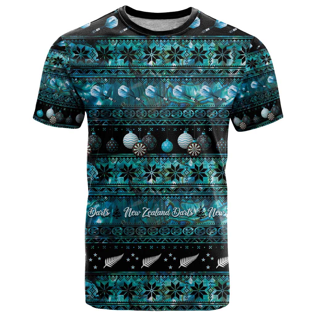 New Zealand Darts Christmas T Shirt Merry Xmas Aotearoa Maori Paua Shell - Aussie Hoodie