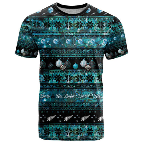 New Zealand Darts Christmas T Shirt Merry Xmas Aotearoa Maori Paua Shell - Aussie Hoodie