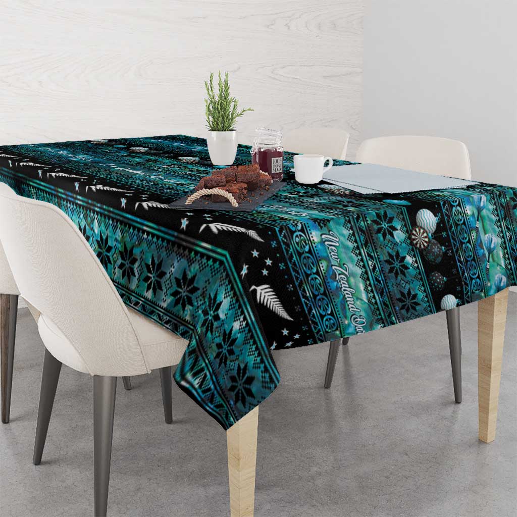 New Zealand Darts Christmas Tablecloth Merry Xmas Aotearoa Maori Paua Shell - Aussie Hoodie