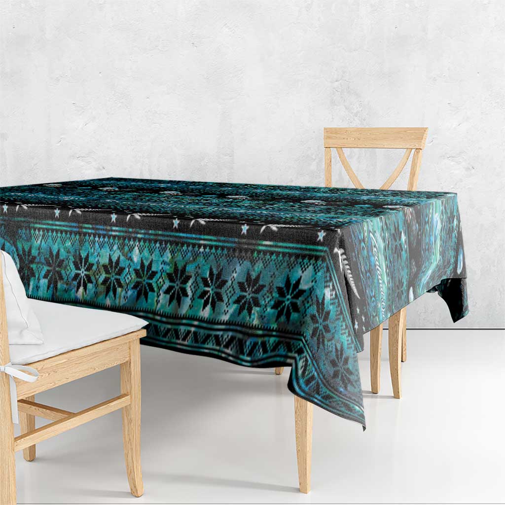 New Zealand Darts Christmas Tablecloth Merry Xmas Aotearoa Maori Paua Shell - Aussie Hoodie