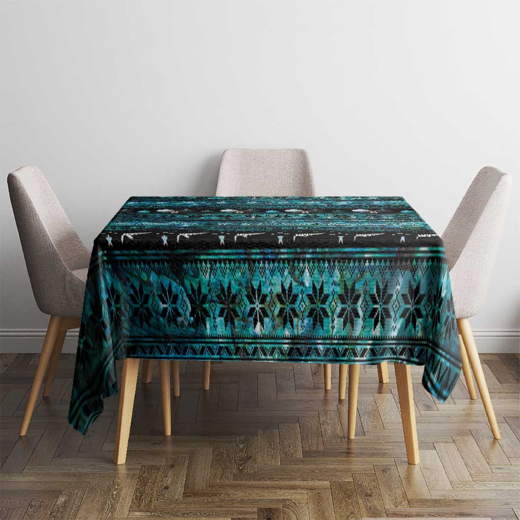 New Zealand Darts Christmas Tablecloth Merry Xmas Aotearoa Maori Paua Shell - Aussie Hoodie