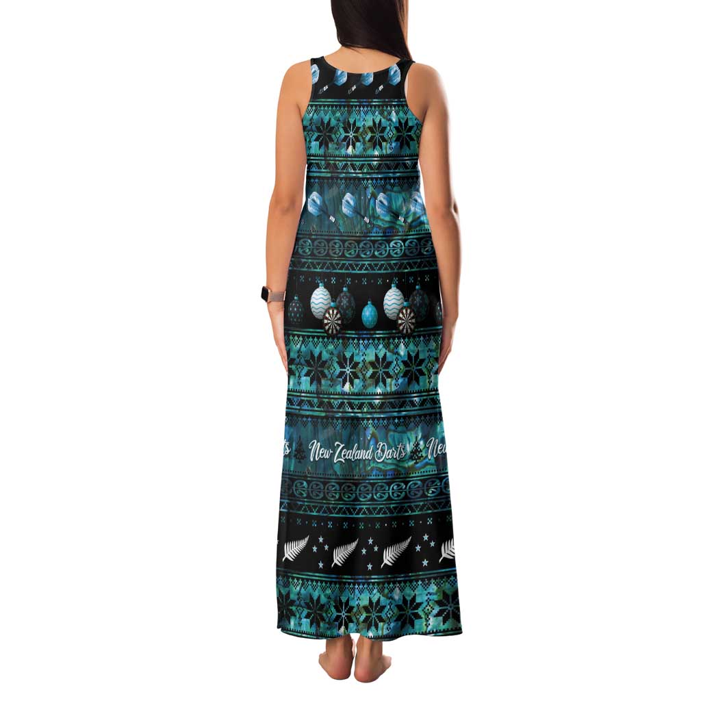 New Zealand Darts Christmas Tank Maxi Dress Merry Xmas Aotearoa Maori Paua Shell - Aussie Hoodie