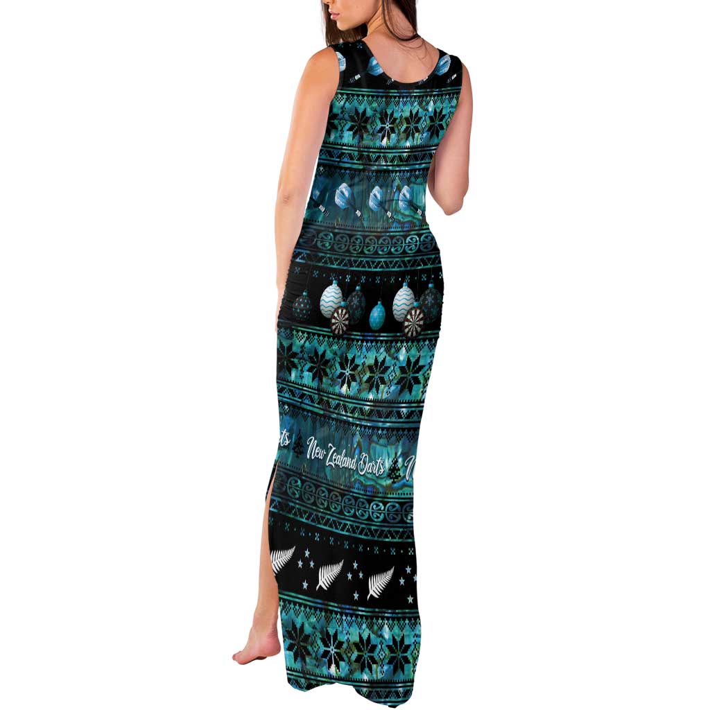 New Zealand Darts Christmas Tank Maxi Dress Merry Xmas Aotearoa Maori Paua Shell - Aussie Hoodie