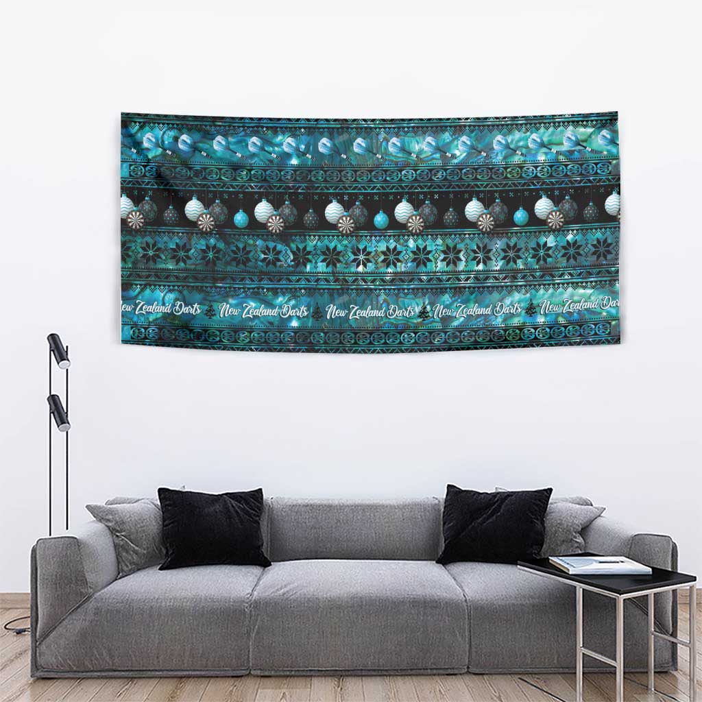New Zealand Darts Christmas Tapestry Merry Xmas Aotearoa Maori Paua Shell - Aussie Hoodie