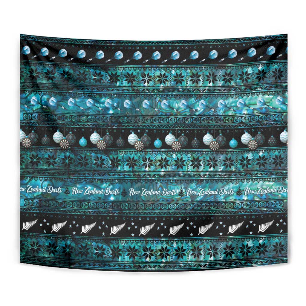 New Zealand Darts Christmas Tapestry Merry Xmas Aotearoa Maori Paua Shell - Aussie Hoodie