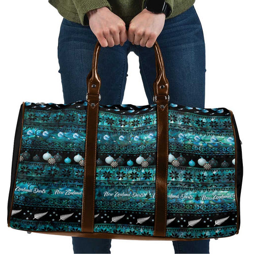 New Zealand Darts Christmas Travel Bag Merry Xmas Aotearoa Maori Paua Shell - Aussie Hoodie