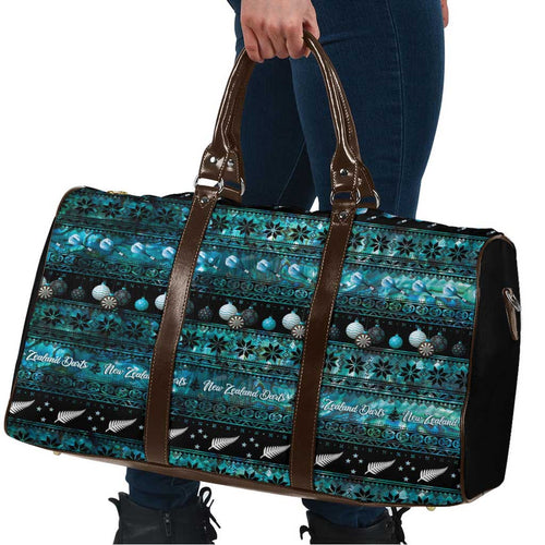 New Zealand Darts Christmas Travel Bag Merry Xmas Aotearoa Maori Paua Shell - Aussie Hoodie