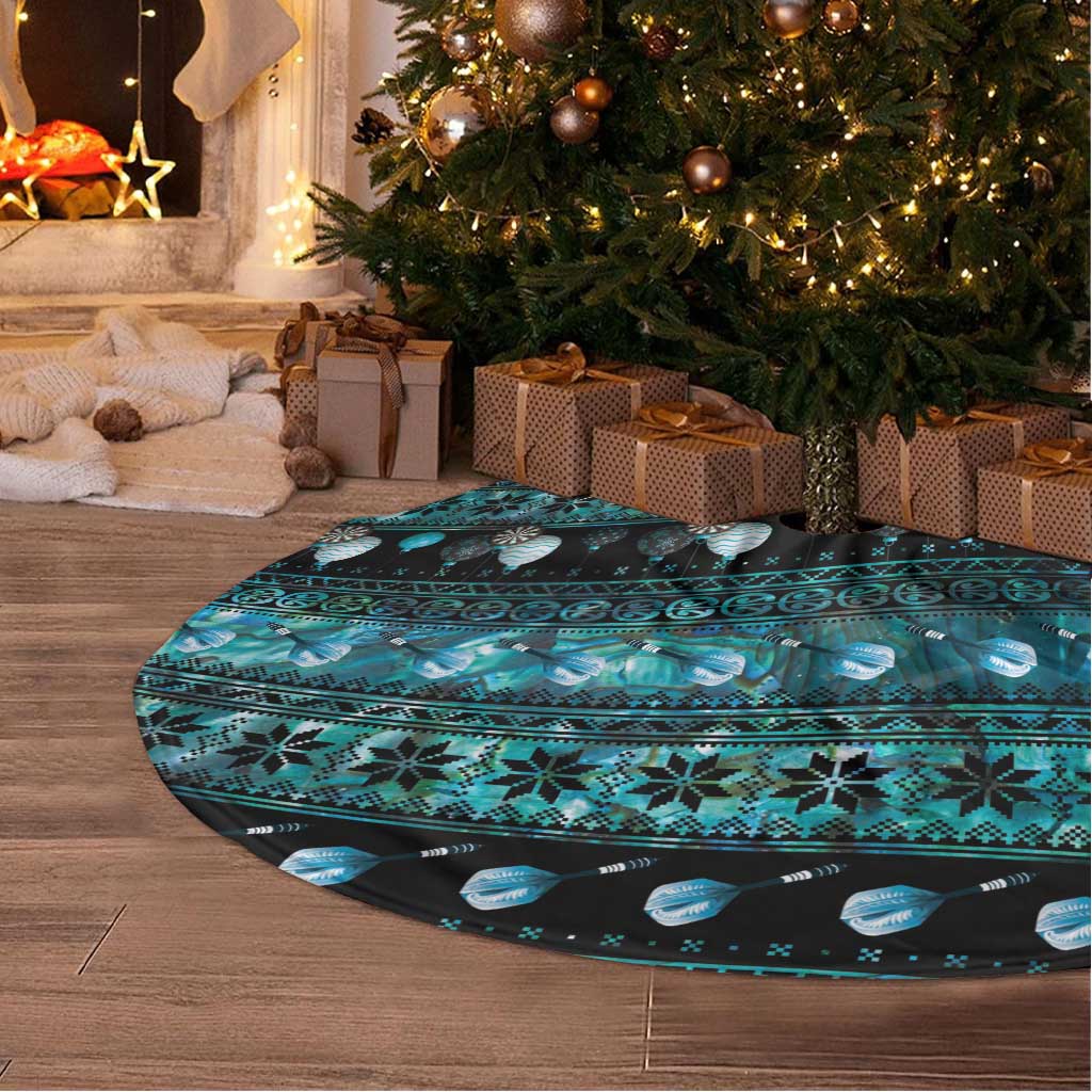 New Zealand Darts Christmas Tree Skirt Merry Xmas Aotearoa Maori Paua Shell - Aussie Hoodie