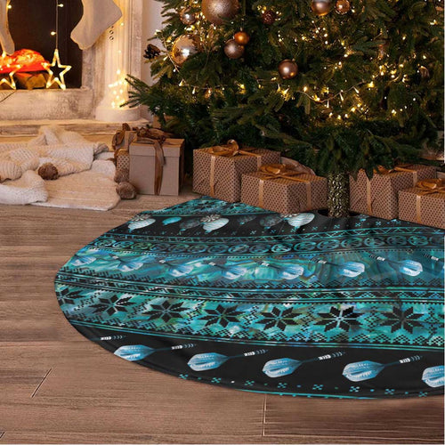 New Zealand Darts Christmas Tree Skirt Merry Xmas Aotearoa Maori Paua Shell - Aussie Hoodie