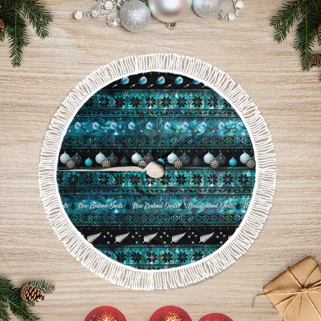 New Zealand Darts Christmas Tree Skirt Merry Xmas Aotearoa Maori Paua Shell - Aussie Hoodie