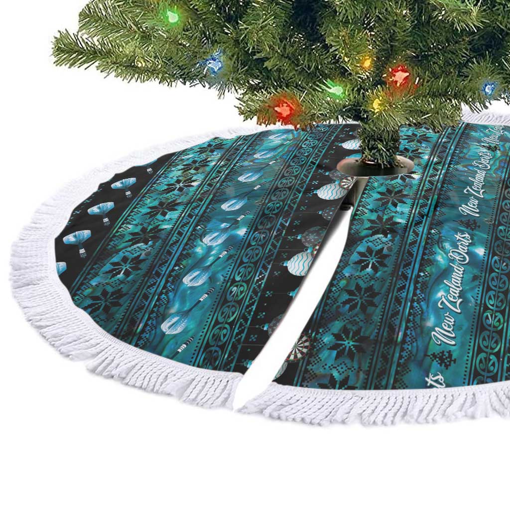 New Zealand Darts Christmas Tree Skirt Merry Xmas Aotearoa Maori Paua Shell - Aussie Hoodie