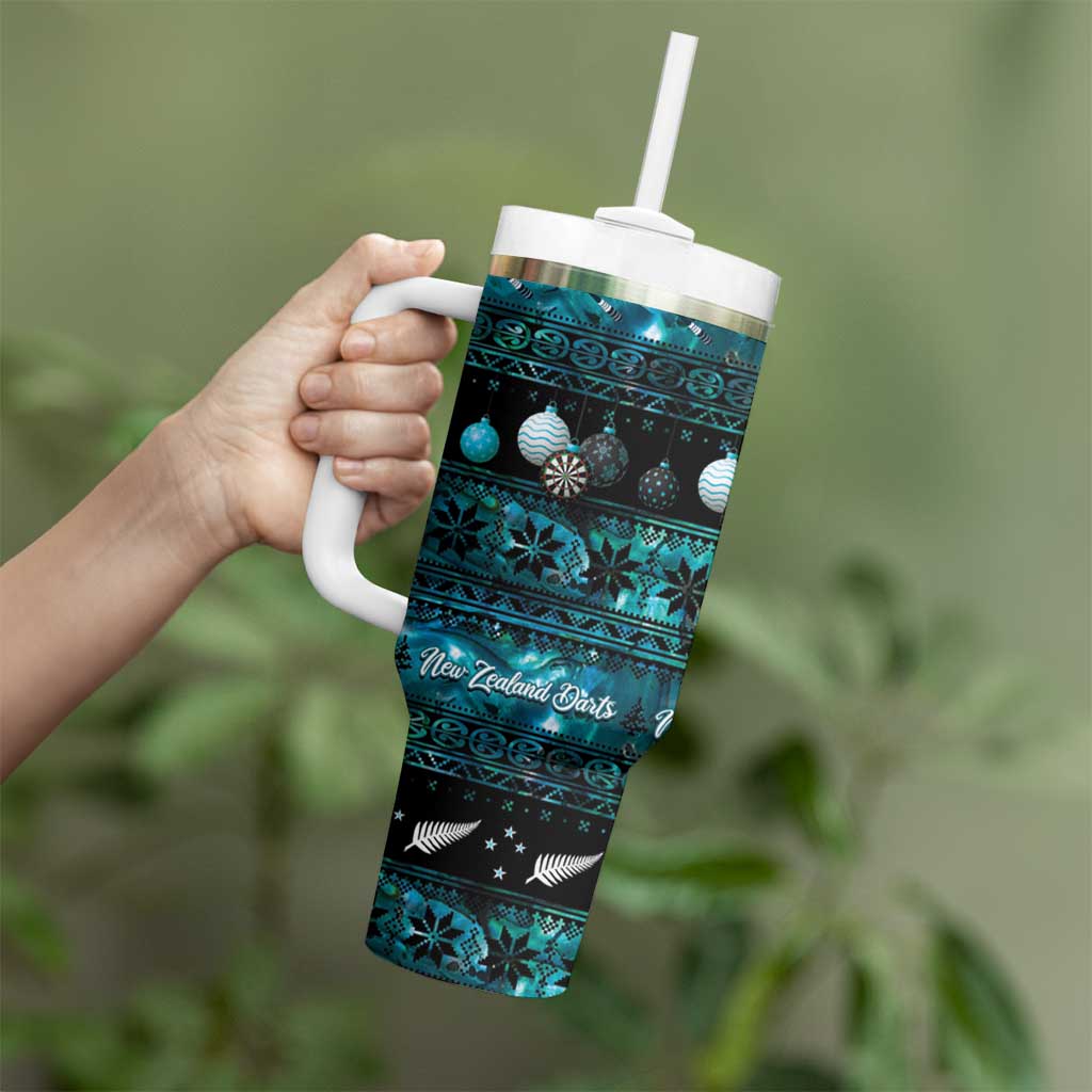 New Zealand Darts Christmas Tumbler With Handle Merry Xmas Aotearoa Maori Paua Shell - Aussie Hoodie