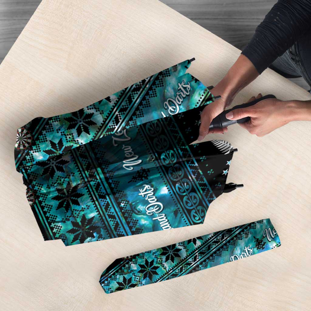 New Zealand Darts Christmas Umbrella Merry Xmas Aotearoa Maori Paua Shell - Aussie Hoodie