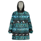 New Zealand Darts Christmas Wearable Blanket Hoodie Merry Xmas Aotearoa Maori Paua Shell - Aussie Hoodie