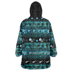 New Zealand Darts Christmas Wearable Blanket Hoodie Merry Xmas Aotearoa Maori Paua Shell - Aussie Hoodie