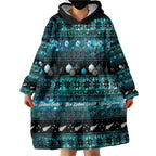 New Zealand Darts Christmas Wearable Blanket Hoodie Merry Xmas Aotearoa Maori Paua Shell - Aussie Hoodie