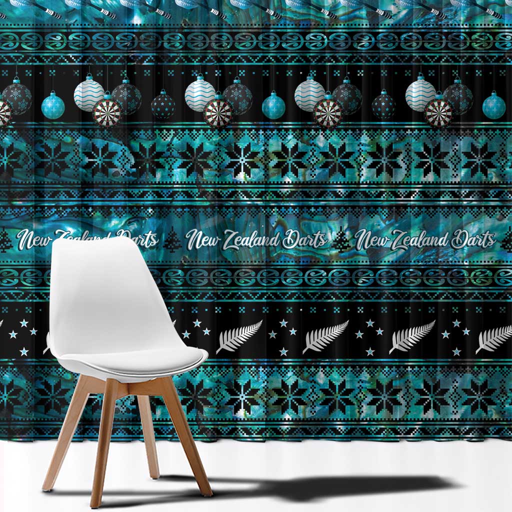 New Zealand Darts Christmas Window Curtain Merry Xmas Aotearoa Maori Paua Shell - Aussie Hoodie