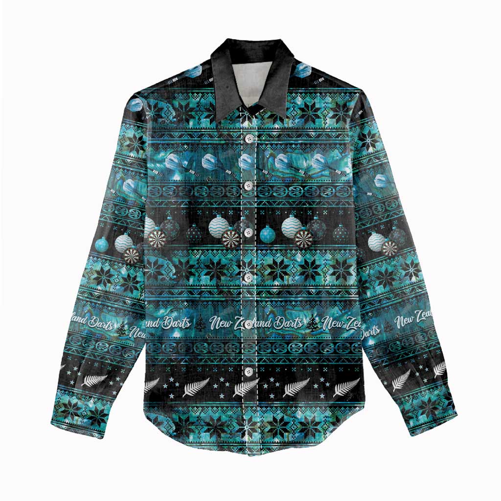 New Zealand Darts Christmas Women Casual Shirt Merry Xmas Aotearoa Maori Paua Shell - Aussie Hoodie