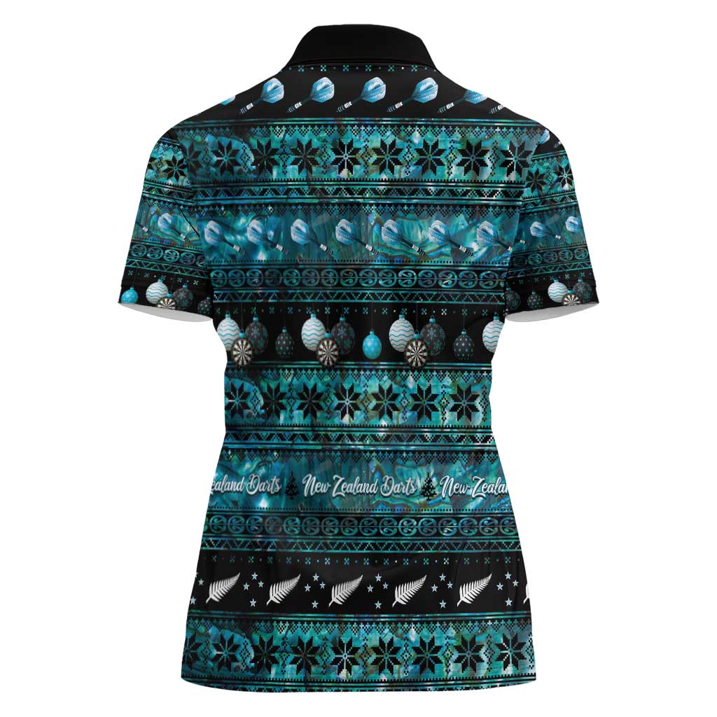 New Zealand Darts Christmas Women Polo Shirt Merry Xmas Aotearoa Maori Paua Shell - Aussie Hoodie