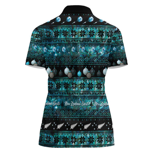 New Zealand Darts Christmas Women Polo Shirt Merry Xmas Aotearoa Maori Paua Shell - Aussie Hoodie